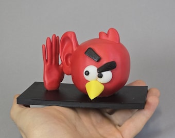 Angry birds meme - Listening Red Bird Figurine