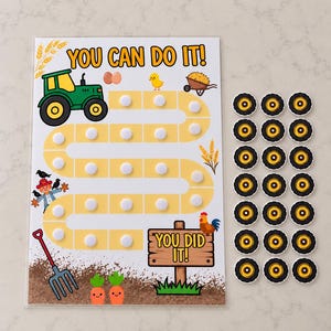 Laminated Tractor Reward Chart, Farm Potty Training, Behavior Chart (A4)