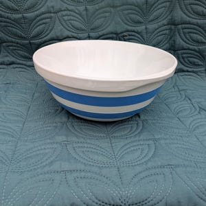 Vintage TG Green Cornish Kitchen Ware Mixing Bowl Blue and White 1930s Shield VGC
