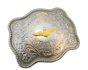 Pilot Wings Belt Buckle, Gold Airplane, Stewardess Gift, Flight Attendant, Airport Cabin Crew, Airline Captain, Flyers