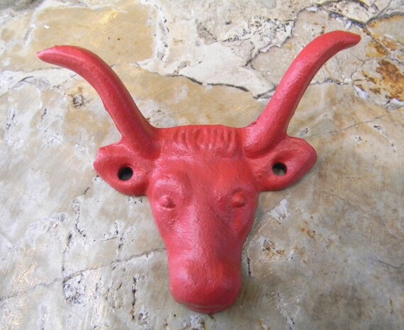 Red Wall Hook Animal Hook Cow Hook Drawer Pulls And Knobs Etsy