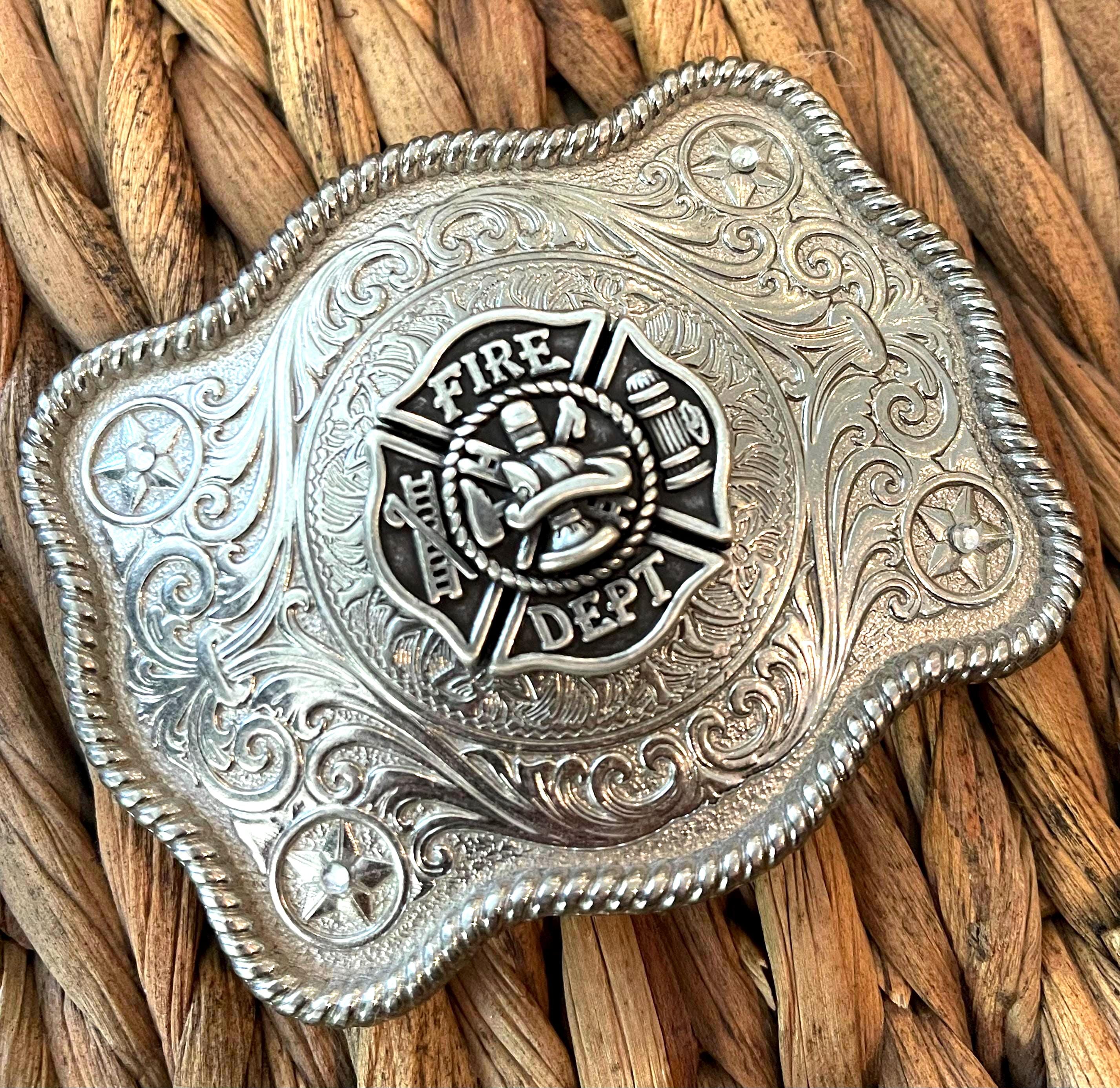 Vintage 1986 Norman Foundry Virginia Professional Fire Fighters Belt Buckle They don main image 2