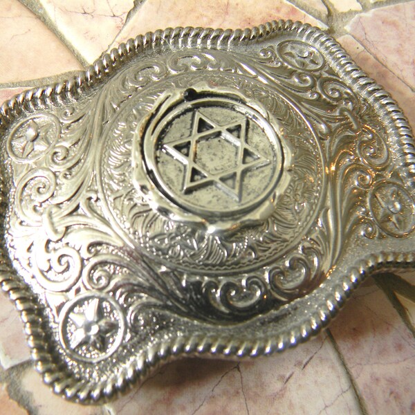 Jewish Gifts, Silver Star of David Belt Buckle, Judaica, Bar Mitzvah, Bat Mitzvah, Jewish Wedding, Hanukkah, Mens Boys Girls Womens Buckle