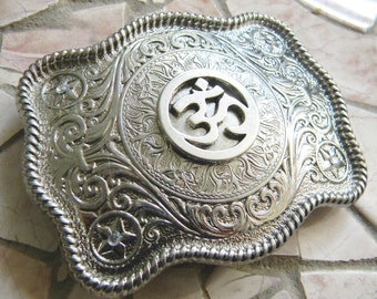 Om Belt Buckle - Etsy