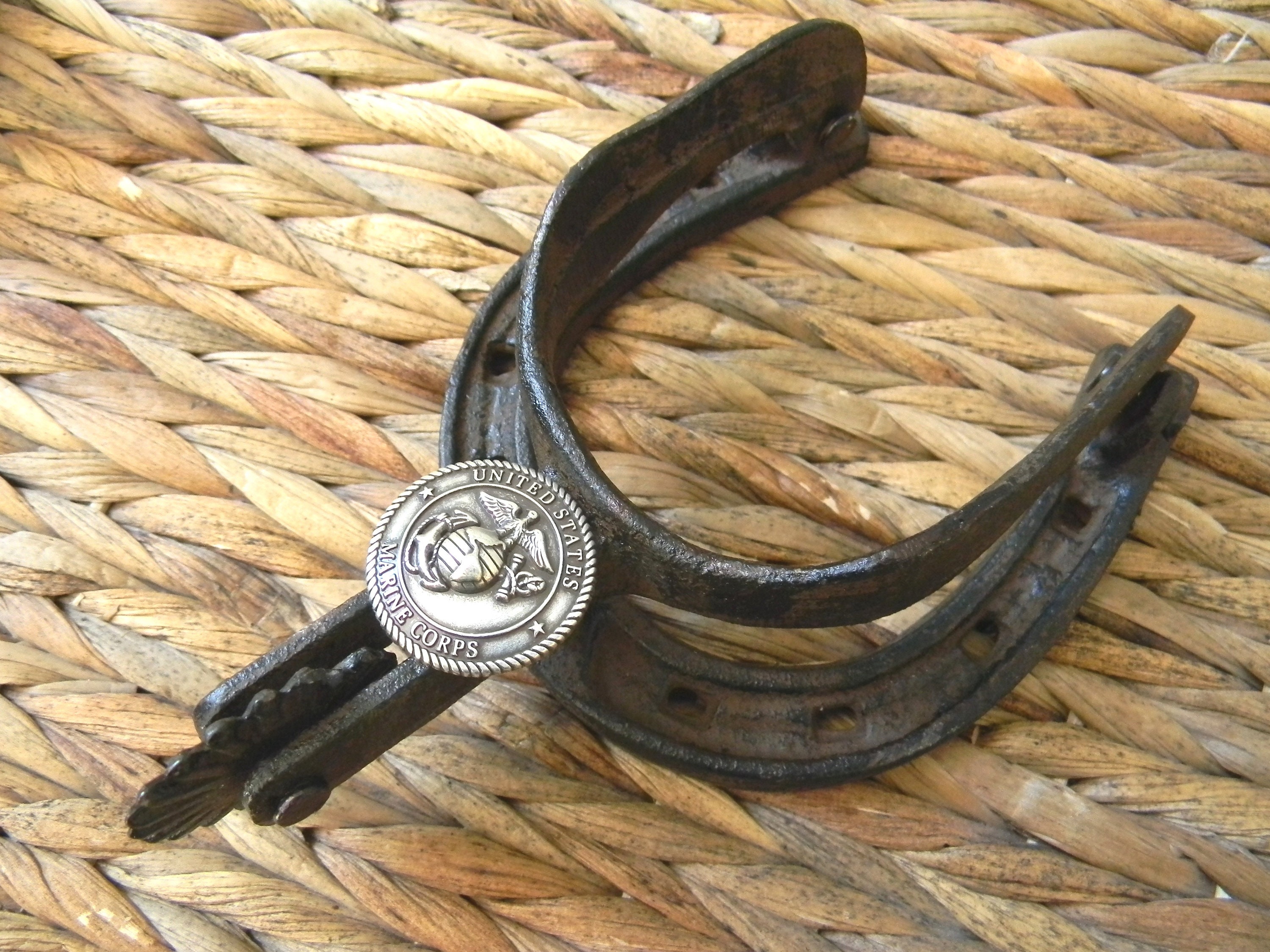 Marine Corps Cast Iron Horseshoe Spur Door Knocker USMC Home Etsy