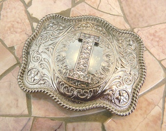 Silver Tone Belt Buckle with Rhinestone‎ Letter C Initial Fashion Accessory Silver Tone Belt Buckle With Rhinestone Letter C Initial  main image 4