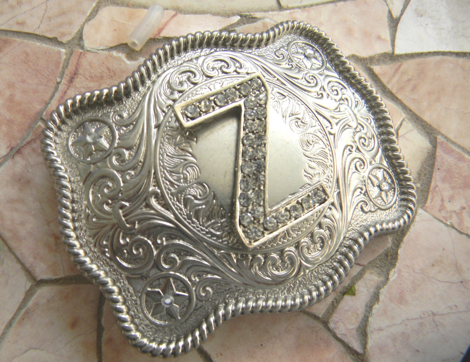 Letter Z Monogram Personalized Silver Belt Buckle Rhinestone | Etsy