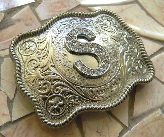 Monogrammed western cheap belt buckles