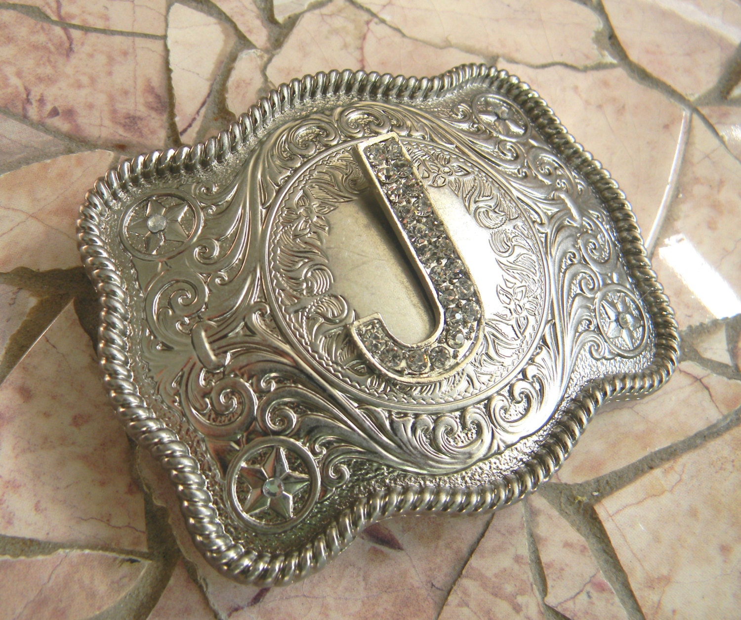 custom monogram belt buckle