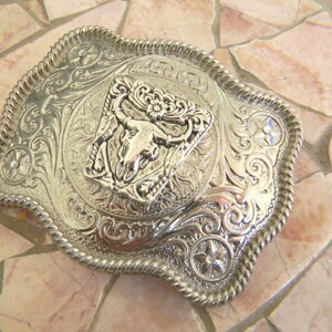 Silver Animal Skull Belt Buckle, Womens Western Custom Gift, American ...