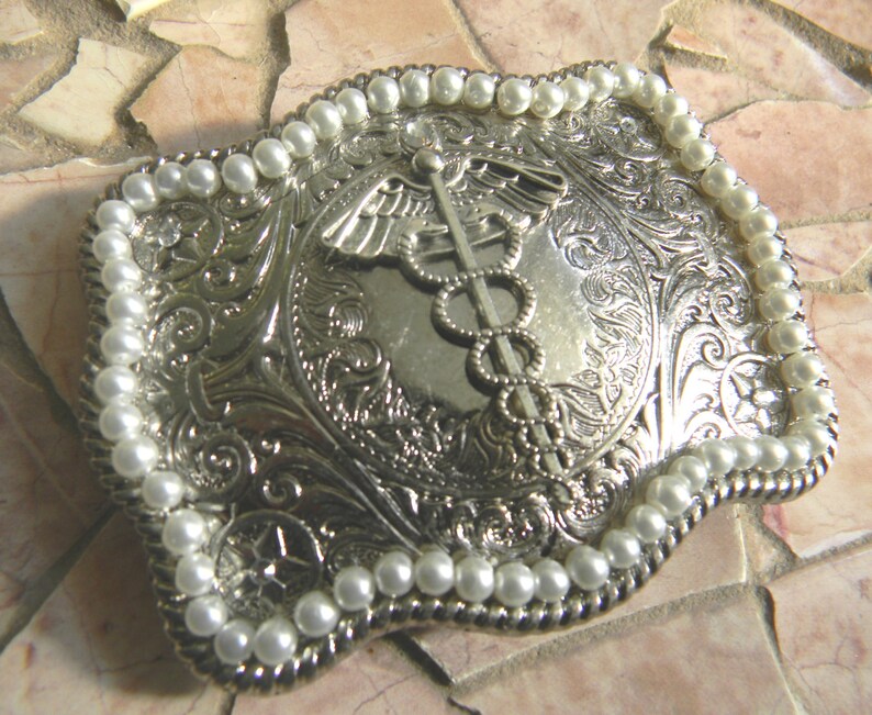 Medcal Belt Buckle Caduceus Handmade Physcan Medcal Corps | Etsy