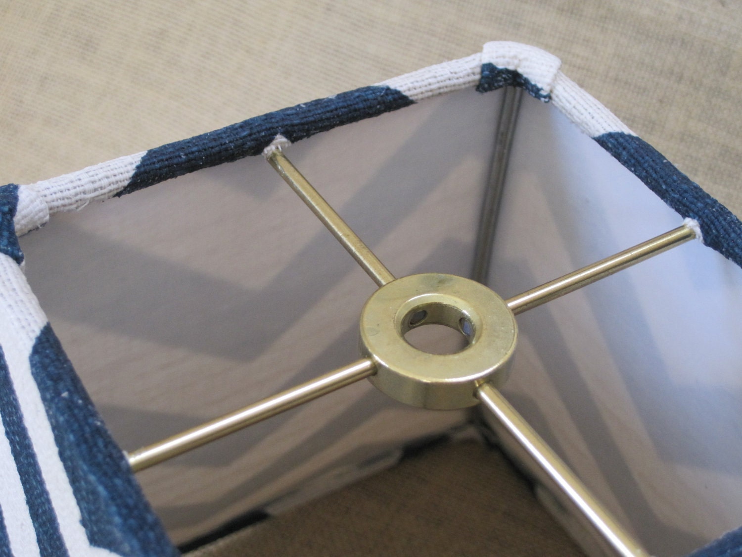 Lamp Shade Chevron Zig Zag Square Bell Lampshade in Titan Blue Etsy