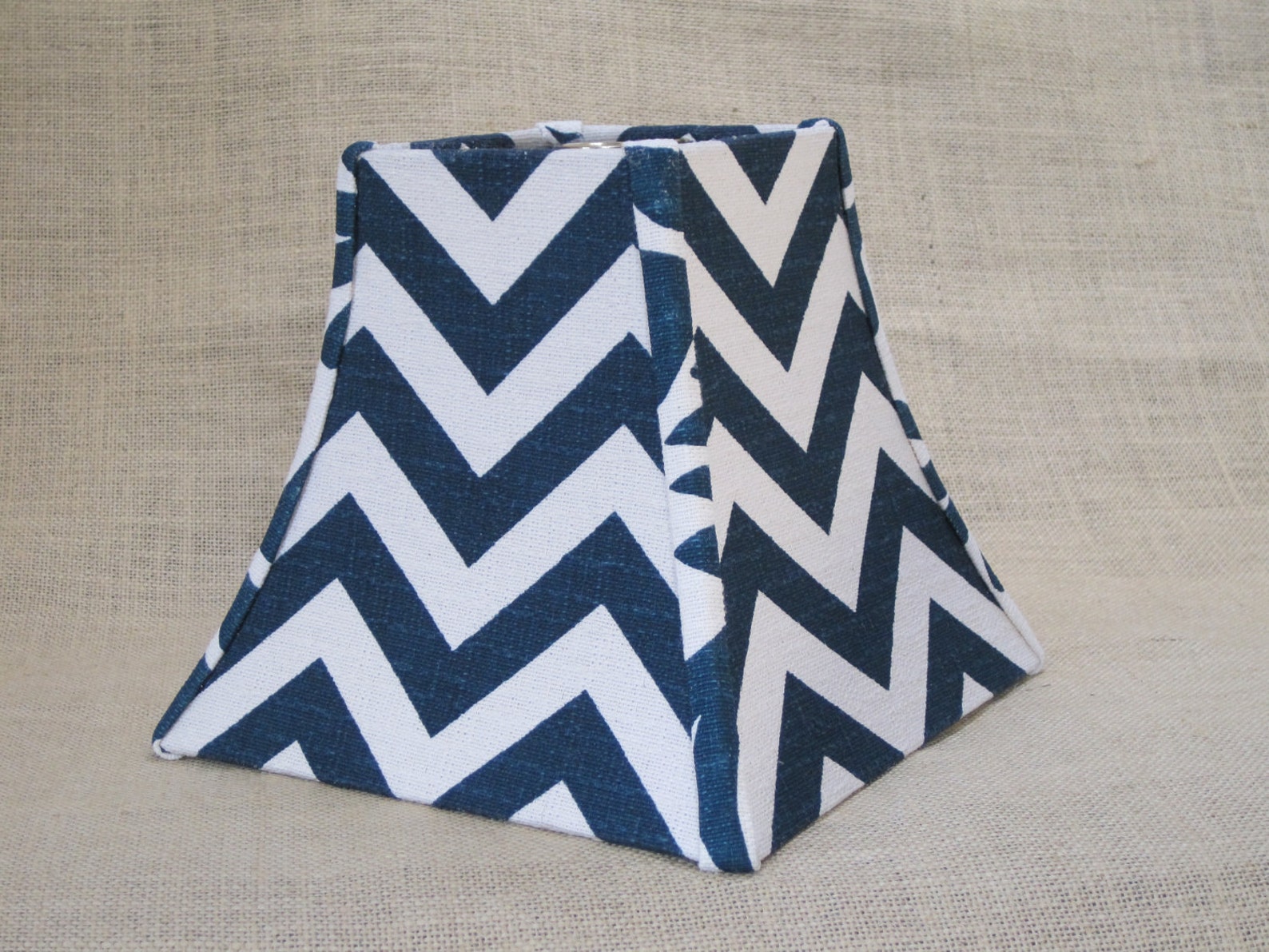Lamp Shade Chevron Zig Zag Square Bell Lampshade in Titan Blue Etsy