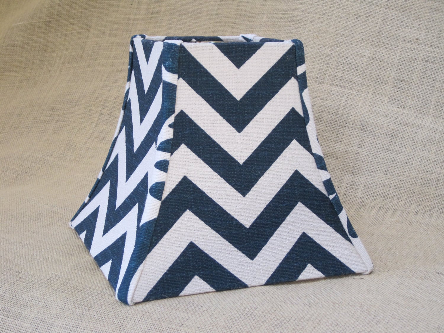 Lamp Shade Chevron Zig Zag Square Bell Lampshade in Titan Blue Etsy