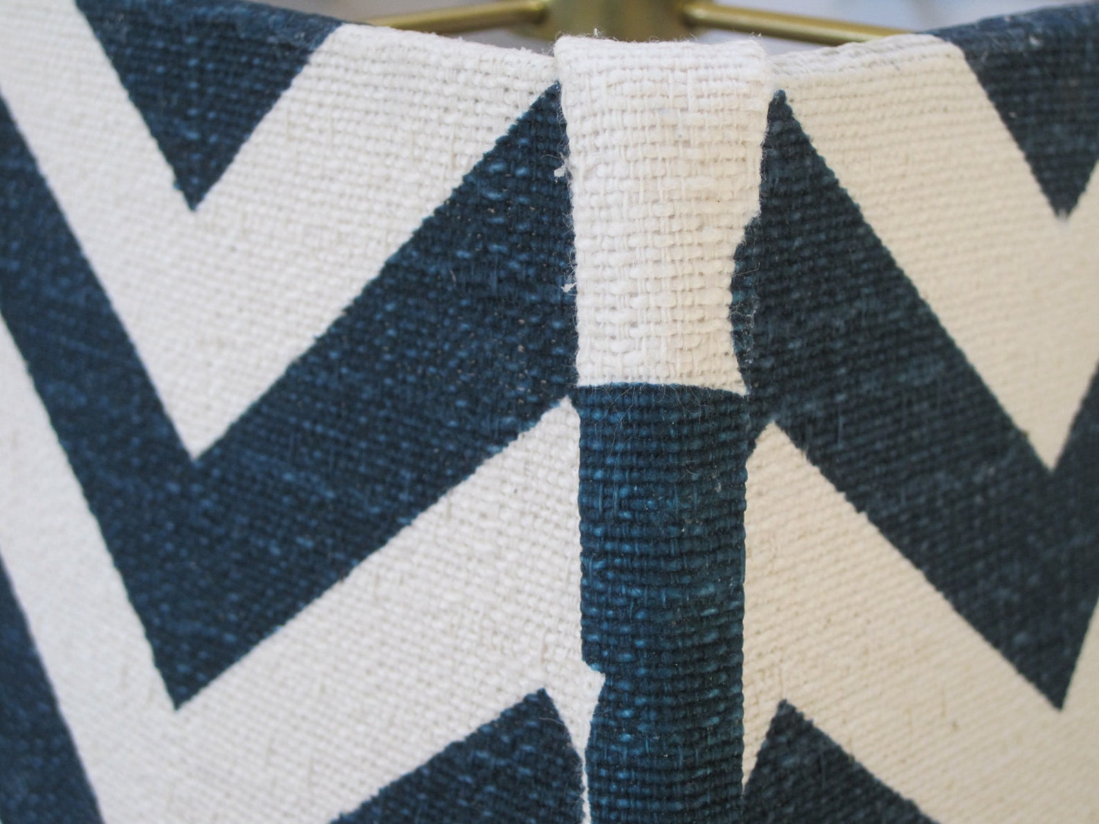 Lamp Shade Chevron Zig Zag Square Bell Lampshade in Titan Blue Etsy