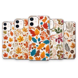 Autumn Phone Case Leaves Pumpkin Cover for iPhone 17Pro, 16, 15, 14, 13, 12, Samsung S26, S25, S24, S23Fe, A16, A56 Pixel 10, 9Pro
