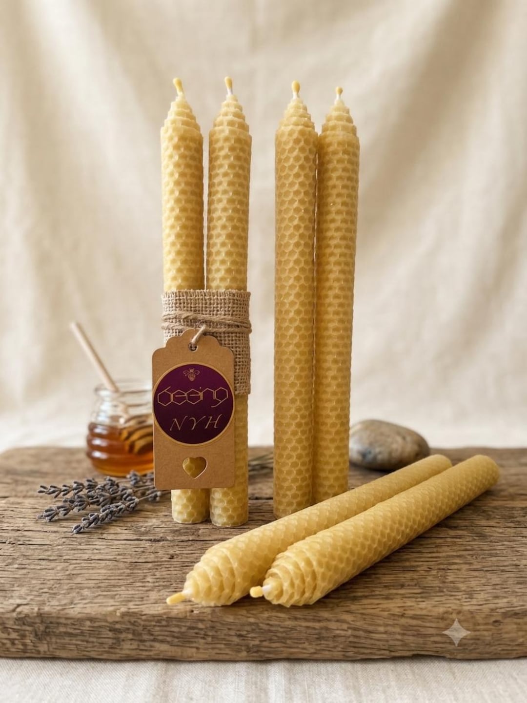 Tall Beeswax Taper Candle 24 Cm • Rolled Pure Beeswax, Cotton Wick - Etsy Australia