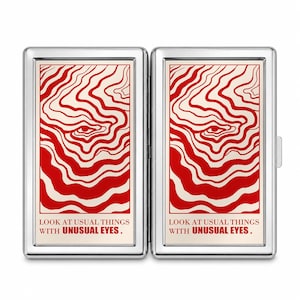 Abstract Art Cigarette Case Double Sided Retro Metal Wallet