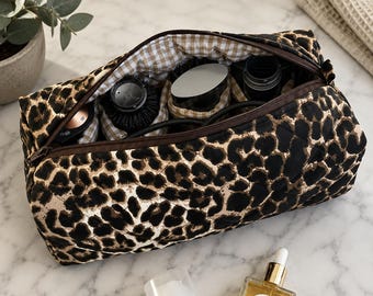 Travel Bag for Hair Tools, Leopard Print Storage Bag for Dyson Airwrap & Styling Tools, Portable Hair Tool Travel Case