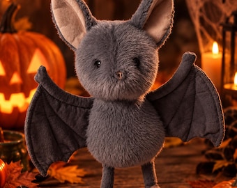 Bat Plush Toy | Spooky Bat Plushie | Halloween Decor | Soft Bat Stuffed Animal