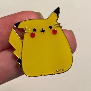 Pikachu Pokémon x Chubby Cat Mashup Enamel Pin - Adorable Crossover Collectible - Chubby Cat Meets Pokémon Enamel Festival Pin