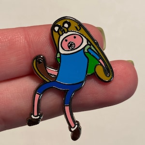 Adventure Time Pin: Jake the Dog and Finn the Human - Collectible Pins - Finn with a Jake Spirit Hood
