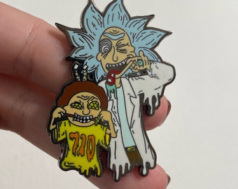 710 Trippy Rick and Morty Enamel Pin - Rick Sanchez Festival Pin - Trippy Rave pin