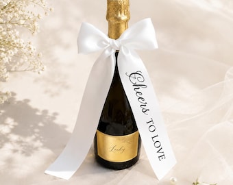 Individuell gestaltete Flaschendekorationen für Hochzeiten, personalisierte Hochzeiten, Hochzeitsbänder, Champagnerflaschendekorationen, Dekorationen für Hochzeitsfeiern.