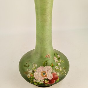 Raro vaso in ceramica artistica belga del 1918, Pottery de Sars, con decorazioni floreali.
