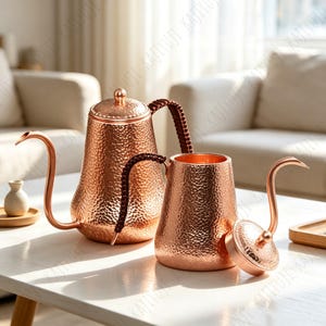 Solid Copper Gooseneck Coffee Kettle,Hammered Copper Pour Over Coffee Pot,Coffee Brewing Tool,Housewarming Gifts,Kitchen Gift,Kitchen Decor