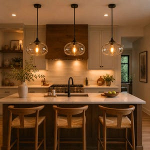 Lampada a sospensione moderna in vetro: apparecchio di illuminazione minimalista in ferro.