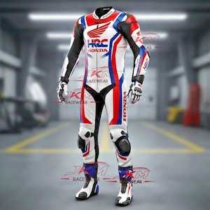 Honda HRC einteiliger Motorrad-Rennanzug aus Leder