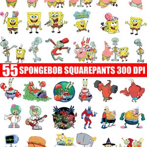 SpongeBob SquarePants Bundle | Cartoon Characters, PNG, (Digital Download