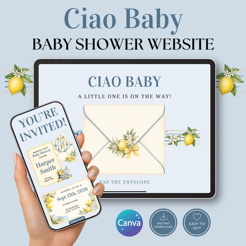 Ciao Bambino Baby Shower Website