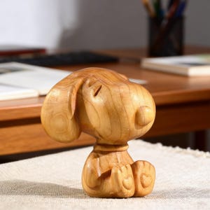 Wood carved snoopy - Etsy 日本