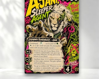 Ajani, Schläferagent Neon Art MTG Custom Proxies Karten