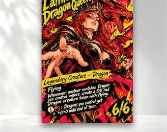 Lathliss, Reine Dragon - Cartes Proxies Personnalisées MTG à Illustration Néon