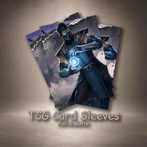 Sub-Zero TCG Card Sleeves, Ice Ninja Deck Protector, Blue Fantasy Card Game Sleeves