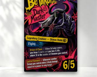 Be'lakor, le Maître des Ténèbres, cartes proxy personnalisées MTG à illustration néon