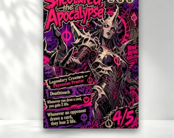Sheoldred, l'Apocalypse - Cartes Proxies Personnalisées Art Néon MTG