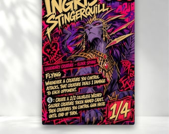 Cartes proxy personnalisées Ingris Stingerquill Neon Art MTG