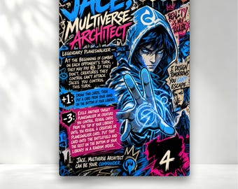 Jace, Architecte du Multivers - Cartes Proxies Personnalisées Neon Art MTG