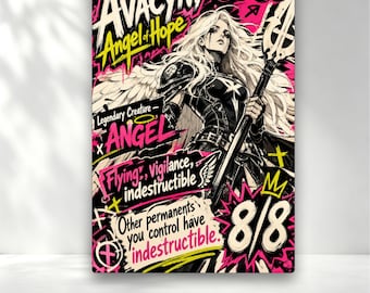Avacyn, Ange de l'Espoir - Illustration Néon - Cartes Proxies Personnalisées MTG