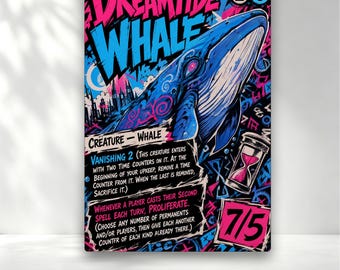 Cartes proxy personnalisées Dreamtide Whale Neon Art MTG