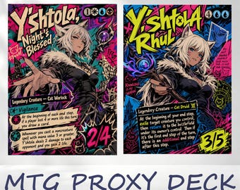 Y'shtola, la Bénie de la Nuit - Deck de Proxies Personnalisés de Style Graffiti MTG