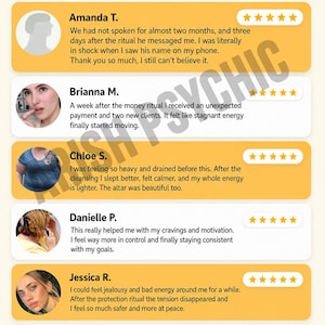 Five-star testimonials about career rituals, interview support, promotion energy, personalized service, and communication from Arish.