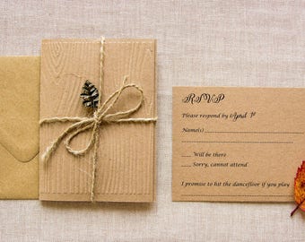 Elegant Rustic Lace Invitation From Recycled Card Kraft Paper Etsy
