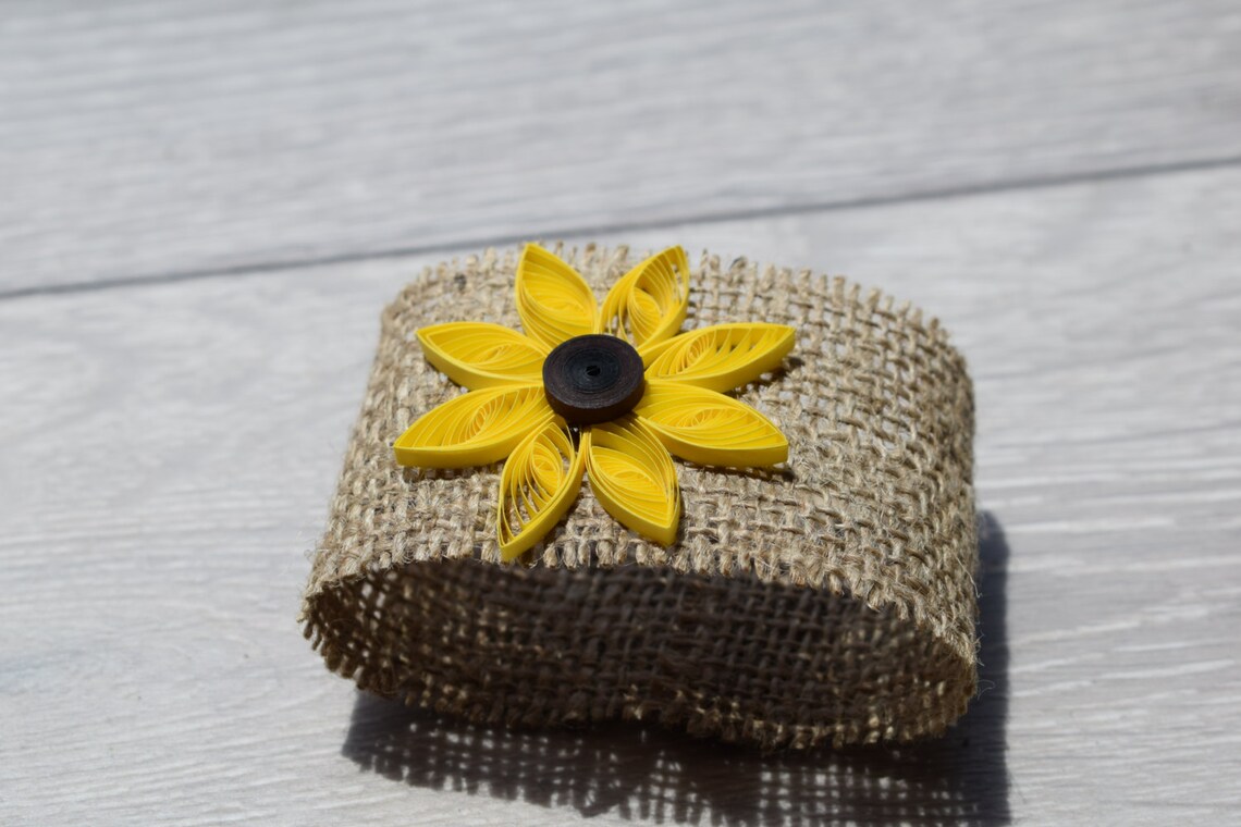 Burlap napkin ring / Sunflower napkin ring / Napkin rings Etsy