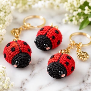 Crochet Ladybug Pattern PDF | Easy Beginner Mini Amigurumi Keychain | Cute Bug Plush Charm | Fast 30 Minute Project | Instant Download