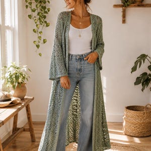 Crochet Duster Cardigan Pattern PDF, Beginner Boho Cardigan, Long Crochet Sweater XS-3XL, Instant Download